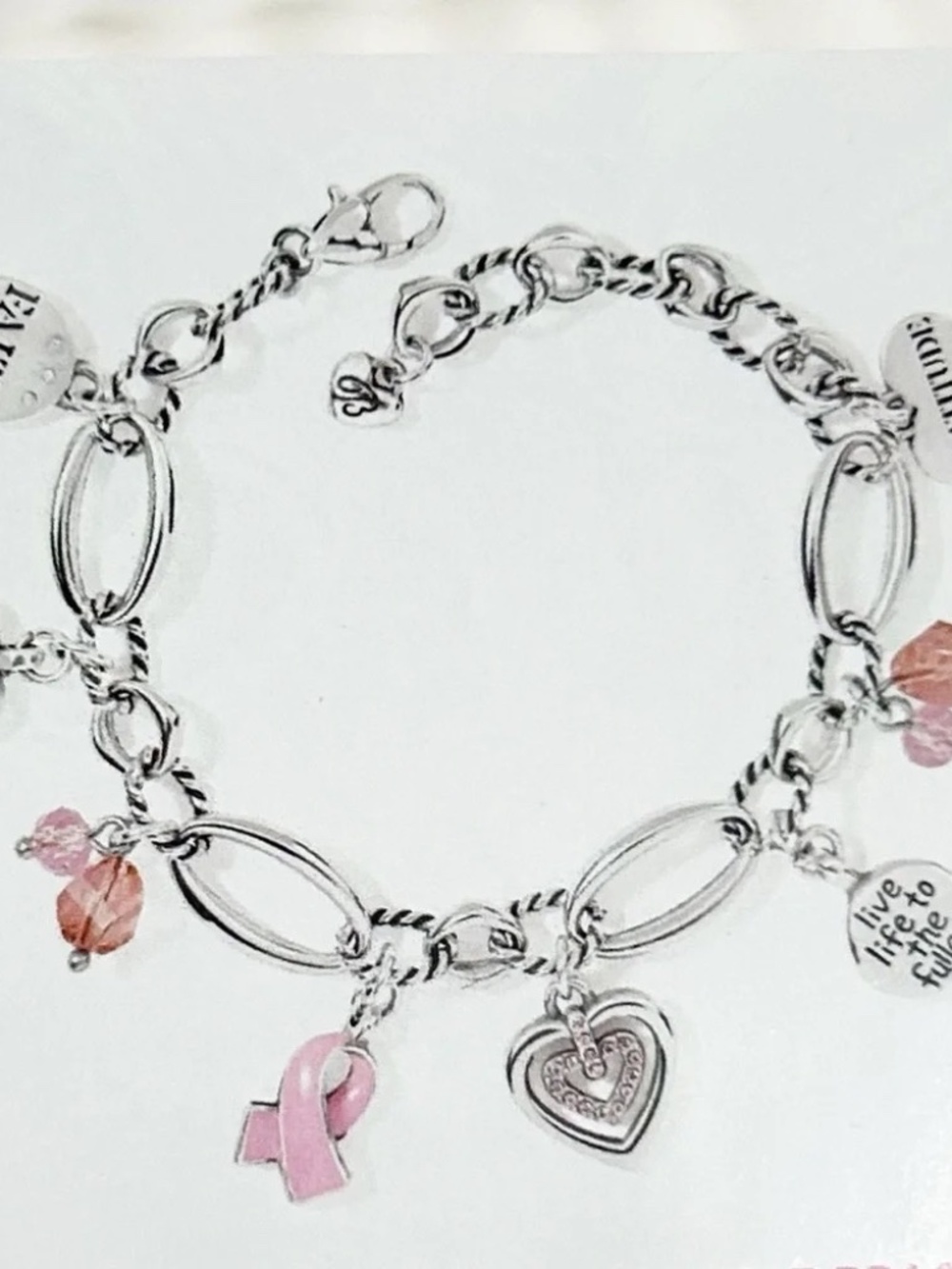 🎀 🆕 Brighton Power Of Pink Charm Bracelet NWT Simply Beautiful - Picture 3 of 5